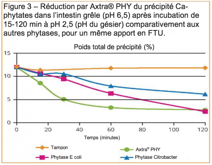 Réduction du précipité Ca-phytate Réduction du précipité Ca-phytate