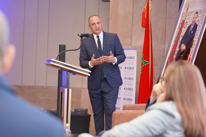 M. Ryad Mezzour, ministre de l'Industrie et du Commerce du Maroc, au séminaire organisé par l'Asmex à Casablanca. Photo : DR M. Ryad Mezzour, ministre de l'Industrie et du Commerce du Maroc, au séminaire organisé par l'Asmex à Casablanca. Photo : DR
