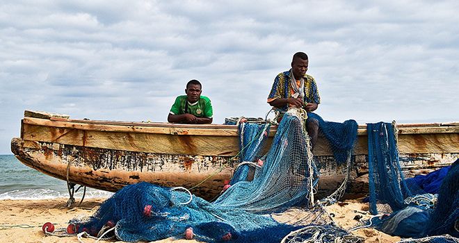 Des pêcheurs togolais. Photo : i24news Des pêcheurs togolais. Photo : i24news
